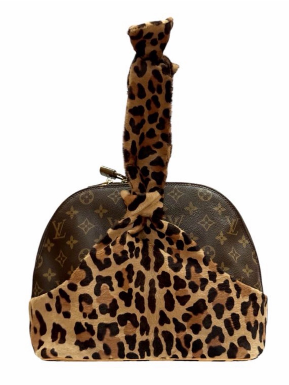 1996 Louis Vuitton Alaia Alma PM Leopard Pony Hair Handle Bag